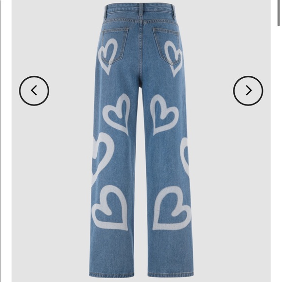 Heart denim Y2K straight leg jeans - Picture 2 of 3